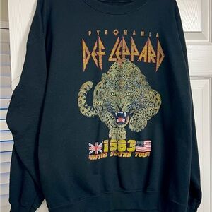 Def Leppard Black Graphic Sweater